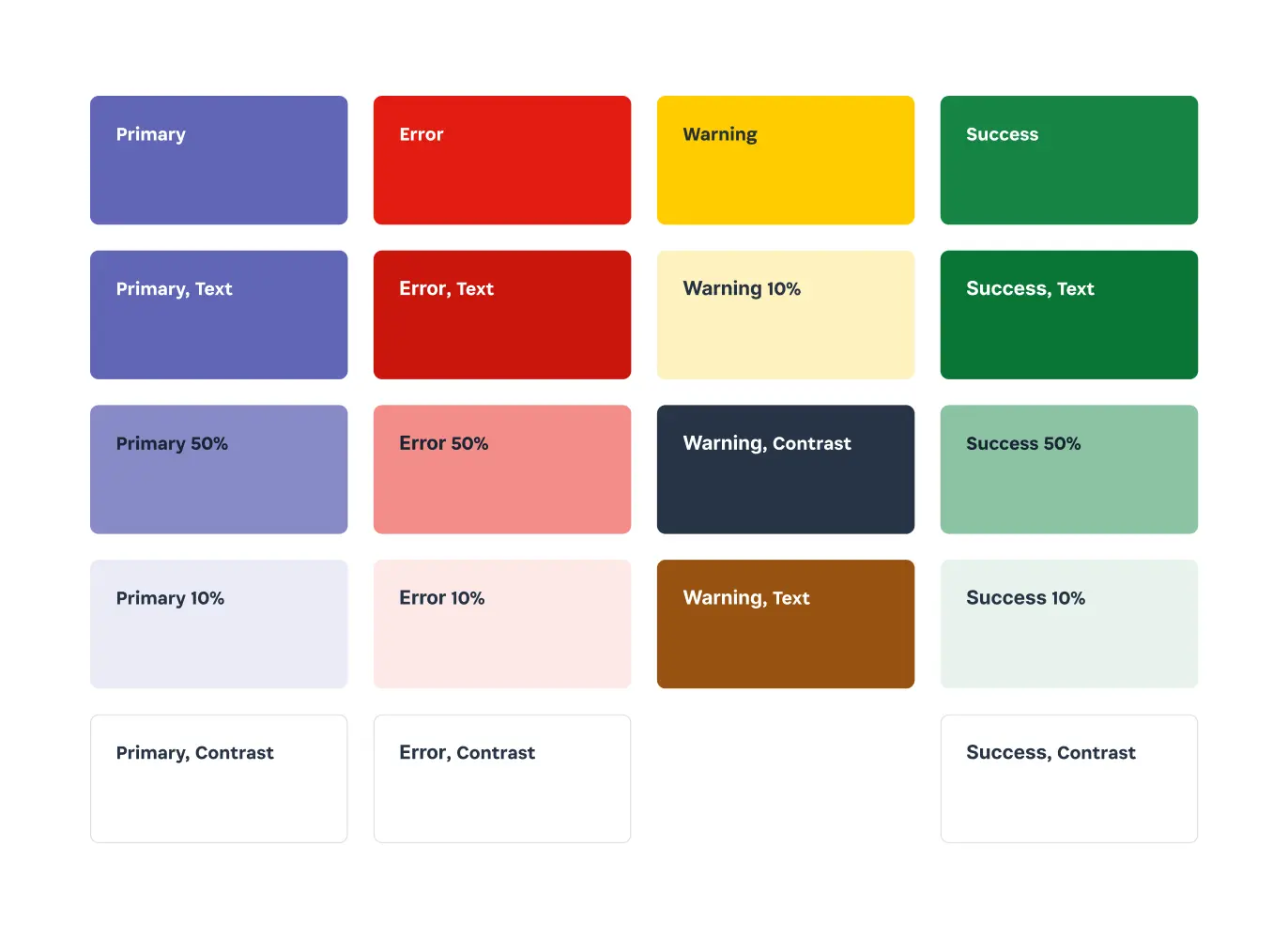 Daniola primary and semantic color palette